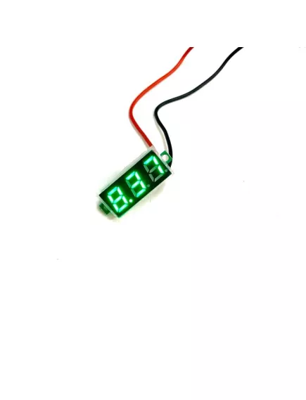 Вольтметр DC  4,5-30V (±1%) 2 провода, Цифр; мини; встраив.(без корпуса); Зеленые цифры (h=10мм);  IP20 (провода-красн/черн); габар: 22х14х9мм  Для индикации бортового напряжения АВТО - Вольтметры цифровые (измерительные модули) - Радиомир Саратов