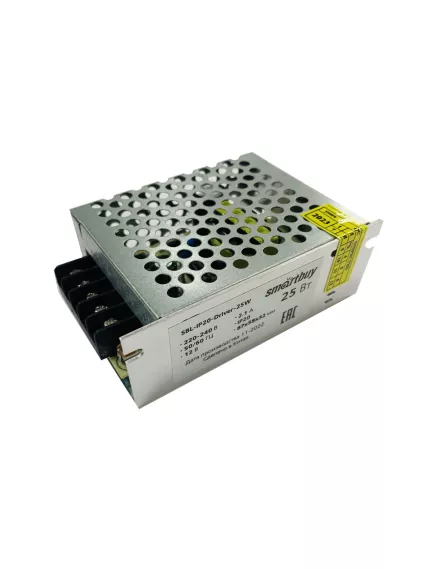 Блок питания для св/д техники, 12V, 2.1A, 25W, разъем под болт, "сетка", 86x58x32мм, IP22, вх: AC 110-240V, вх. разъем: разъем под болт, металл  Smartbuy  SBL-IP20-Driver-25W -  1 - 6.25A 12V ( <75W)  IP20-IP67 Блоки пит.для св/д техники - Радиомир Саратов