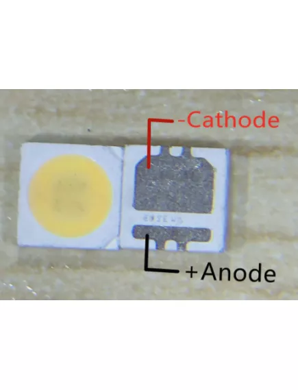 СВЕТОДИОД SMD 3535 2W , 6V (3.5x3.5x0.6mm)  (большой контакт - (Катод)) двойной  БЕЛЫЙ (10000-15000K) 150Lm  U=5,2-6,0V I=150-250 mA; 10000°K  SBWVL2S0E (Для ремонта подсветки ЖК/LED ТВ) - 6V - Радиомир Саратов