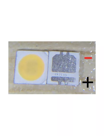 СВЕТОДИОД SMD 3535 2W , 6V (3.5x3.5x0.6mm)  (большой контакт - (Катод)) двойной  БЕЛЫЙ (10000-15000K) 150Lm  U=5,2-6,0V I=150-250 mA; 10000°K  SBWVL2S0E (Для ремонта подсветки ЖК/LED ТВ) - 6V - Радиомир Саратов