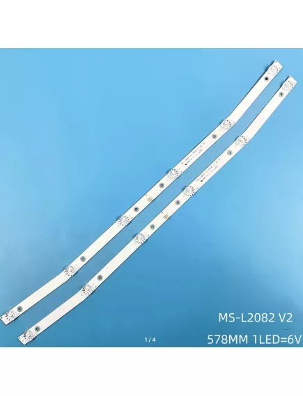 Светодиодная планка для подсветки ЖК панелей 32" 6V Изогнутая (6линз) JS-D-JP32DM-061EC (80510) E32DM1000 HE-75 (MS-L2082 V2, MS-L3655 V1) (578.31-15-1T/3030-300-6) (580х15мм) платформа алюмин. - 6V - Радиомир Саратов