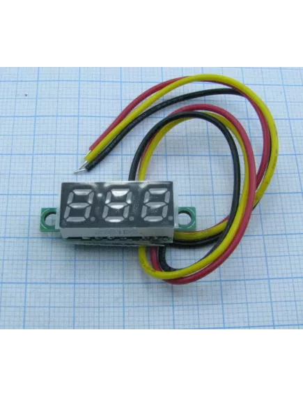 Вольтметр DC 0-99V ( ±1% ) 3 провода,Цифр; встраиваемый, Красные цифры ( h=8мм )  3-х разряд.7сегм.инд;Uпит=4-30V; IP20; габар: 30х12х10мм.Для индикации борт.напряж.авто, - Вольтметры цифровые (измерительные модули) - Радиомир Саратов