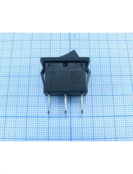 Клавишный переключатель прямоугольный, 3pin, ON-ON, AC 220/250V 6.0A, под клеммы, 19x13мм, Фланец: 21х15мм, корпус: черный (KCD1-106, KCD1-116B/3P, KCD1-B102FW, KCD1-101, Sc-768 3с) - Прямоугольный "мини" - Радиомир Саратов