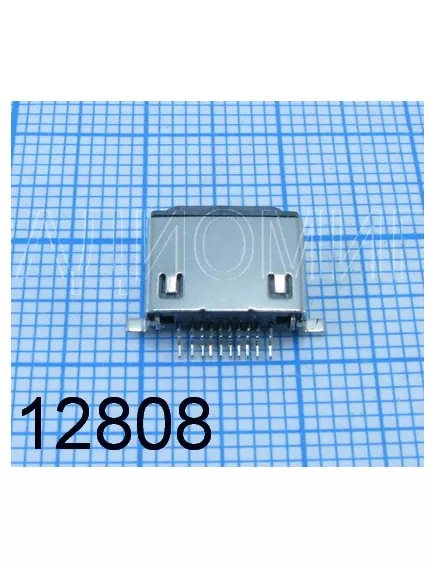 Разъем - гнездо micro LN-F (8pin) на плату, поверхностный монтаж, ( 10х10мм) , ( 4 установ. лепестка: 2-DIP ; 2-SMD)  / (Lightning_лайтинг) - micro LN-M  iPhone5 8pin Разъемы - Радиомир Саратов