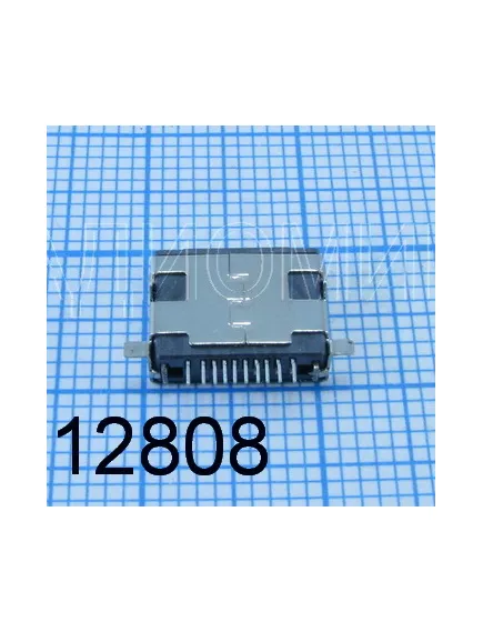 Разъем - гнездо micro LN-F (8pin) на плату, поверхностный монтаж, ( 10х10мм) , ( 4 установ. лепестка: 2-DIP ; 2-SMD)  / (Lightning_лайтинг) - micro LN-M  iPhone5 8pin Разъемы - Радиомир Саратов