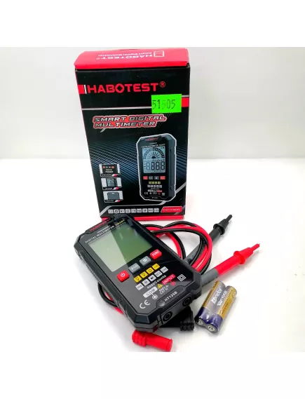 Мультиметр цифровой, Smart HABOTEST HT125B, разряд.:4 000, U(dc): 600V, U(ac): 600V, F:4 000kHZ, C:4 000mkF, R:40МΩ, True RMS, NCV, HOLD, прозвонка соединений, тест диодов - Мультиметры с автоматическим выбором пределов измерения - Радиомир Саратов