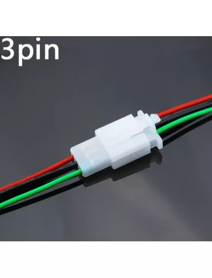 Разъем Межплатный кабель питания 3PIN КОМПЛЕКТ 20AWG=0,5мм2 провода 3х90мм (штекер+гнездо) с проводами(красн/черн/зелен) (DJ7021A-2.8 шт. + DJ7021A-2.8 гн.) - Прямоугольные серия DJ7021A... - Радиомир Саратов