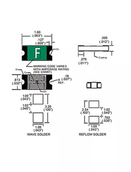 Миниатюрный быстодействующий SMD предохранитель 0467.500NR (0.5A) (марк. F) 467 Series max: 32V AC/ 32V DC; 50A  SMD 0603 - Предохранители SMD 0603 32V, 1.6х0.8мм - Радиомир Саратов