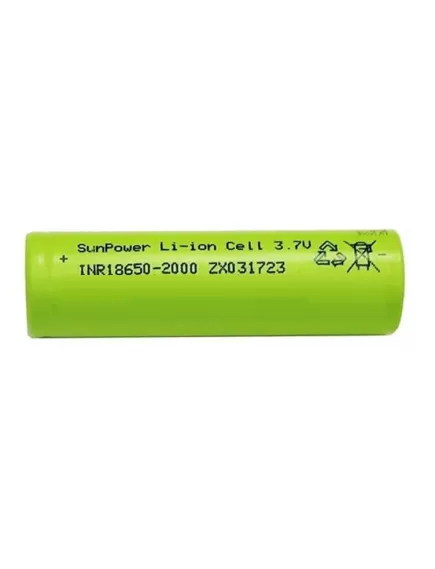 АККУМУЛЯТОР 18650 3,7V 2000mAh INR18650-2000 (10C) SunPower Li-Ion (18х65мм) Высокотоковый Реальная емкость:   mAh  Без платы защиты ( технология ) - Высокотоковые без защ., с выводами АКБ 18650 - Радиомир Саратов