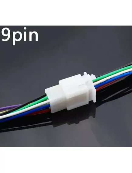 Разъем Межплатный кабель питания 9PIN КОМПЛЕКТ 20AWG=0,5мм2 провода 3х90мм (штекер+гнездо) с проводами(красн/черн/зелен/желт/син/коричн/фиолет/белый/серый) (DJ7021A-2.8 шт. + DJ7021A-2.8 гн.) серия:2.85 клеммы шаг-2,85мм - Прямоугольные серия DJ7021A... - Радиомир Саратов