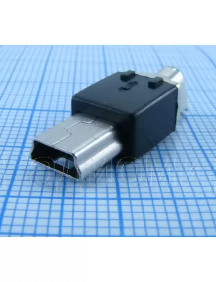 Разъем - штекер miniUSB-A на кабель, 5 pin. ((вилка) разъем USB: USB/M-SP) -  5pin (разъем miniUSB) - Радиомир Саратов