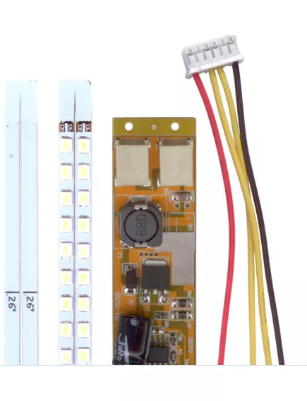 Комплект подсветки LCD и LED ТВ и мониторов 10-27" GYD-620MM-27"-99LED (2 светодиодные линейки и инвертор) - Комплекты Линейка+Драйвер/Инвертор - Радиомир Саратов