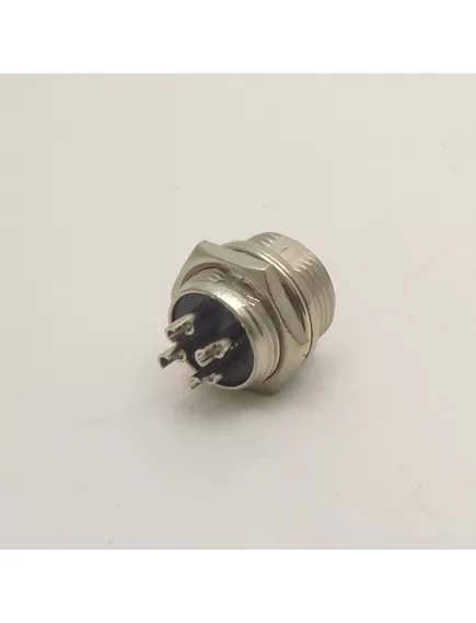 РАЗЪЕМ GX16M-4B (D16mm) 4PIN ШТЕКЕР НА КОРПУС под пайку металл. (1-562-4) MIC 4P (ответная часть гнездо на кабель GX16 16M-4A 1-561-4 12578) - на корпус - Радиомир Саратов