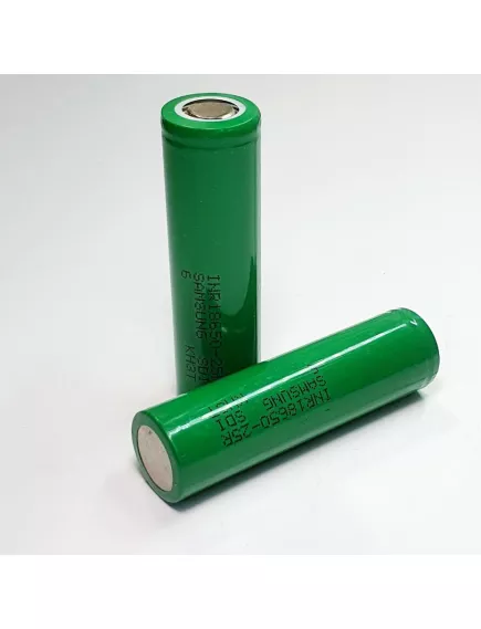 АККУМУЛЯТОР  18650  3,7V  2500mAh (20A)  Li-ION  INR18650-25R (18х65мм; без  платы защиты)  SAMSUNG  Высокотоковый; Вес: 45 гр - Высокотоковые, без защиты АКБ 18650 - Радиомир Саратов