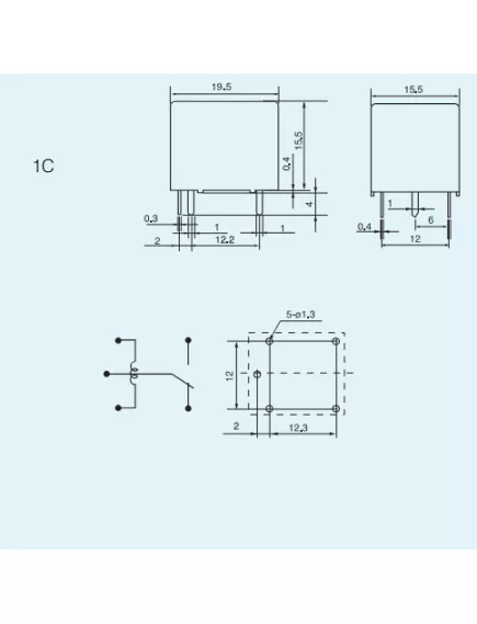 Реле э/м DC5V 5A 5pin, пайка (PCB), Контакты: 1 перекл.группа (1С) (28VDC/10A; 240VAC/7A) 19,5x15,5x15,5мм (QIANJI  JQC-3F(T73)-5VDC-0.36) -  5-7А/5VDC (ток /раб.напряж. реле) - Радиомир Саратов