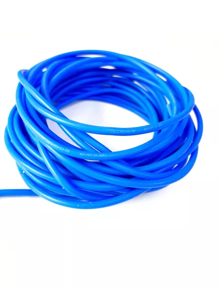 Кабель силовой силиконовый 18 AWG (0,75мм2) (СИНИЙ); ЦЕНА за 1м; Медь луженая; Температурный диапазон = -60С до +200С; Непрерывный ток = 8A; Количество жил: 150шт.х 0.08мм - Силовой силиконовый кабель, мягкий, термостойкий - Радиомир Саратов