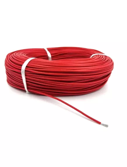 Кабель силовой силиконовый 16 AWG (1,3мм2) (КРАСНЫЙ); ЦЕНА за 1м; Медь луженая; Температурный диапазон = -60С до +200С; Непрерывный ток = 13A; Количество жил: 252шт,х 0.08мм - Силовой силиконовый кабель, мягкий, термостойкий - Радиомир Саратов