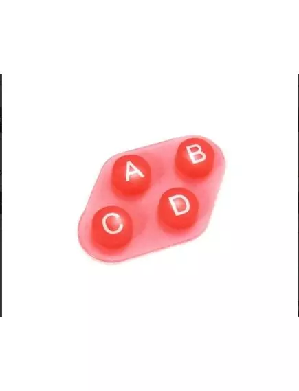 Резиновые кнопки ABCD (Резиновые толкатели кнопок ABCD, для пультов радио-управления YK200-4) розовый цвет - 4кнопки / Необходимы в случае неисправности или переводе пульта на "английский вариант" - Ремкомплект для пультов (ПДУ) - Радиомир Саратов
