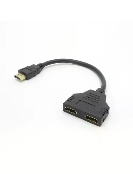 Разветвитель HDMI  v.1.4 1Вход (HDMI штек). - 2Выхода (HDMI гнездо) (переходник) на кабеле L =30см; контакты: GOLD; max разрешение:1920x1080, 1080p; материал проводника: Медь; сечение: 30AWG; материал корпуса: PVC; HDTV TO 2F - Разветвители HDMI (делители сигнала) - Радиомир Саратов
