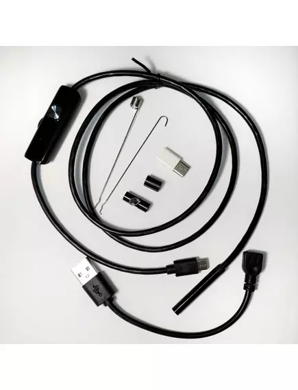 ВИДЕОЭНДОСКОП Гибкая камера, для смартфона  IP67  "Android"; кабель micro USB (штек/гнезд)+ перех.TYPE C;  (d=5,5мм/мягкий кабель-1м) ;  HD 640*480; Подсветка 6LED; Угол обзора 70°; Подключение по USB/Micro USB/Type-C;   Функция съемки видео/фото - Видеоэндоскопы- micro USB/USB/Type-C - Радиомир Саратов
