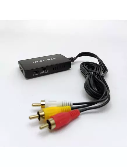 КОНВЕРТЕР HDMI в AV  (HDMI2AV) (In: HDMI (гн); Out: AV (3RCA) штек. 1RCA -CVBS (композит.видео) +2 RCA L/R (звук)) перекл. разреш. NTSC / PAL; кабель USB-AM / miniUSB (0,5м) в комплекте; цвет:черный - HDMI в AV конверторы - Радиомир Саратов