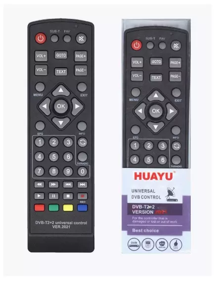 ПУЛЬТ ДУ для ресиверов разных моделей универсальный  стандарт  DVB-T2+TV ver.2021  (HUAYU) - Для цифрового TV (DVB-T2+TV) пульты - Радиомир Саратов