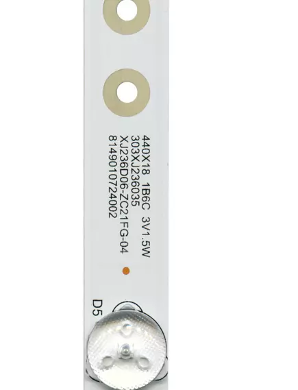 Светодиодная планка для подсветки ЖК панелей 24" (3V) (6линз) XJ236D06-ZC21FG-04 (440 мм, 6 линз) - 24" - Радиомир Саратов