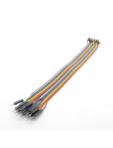 Набор гибких проводов штекер-штекер (M-M) без пайки Набор 20шт; длина- 300мм; разных цветов; для макетирования без пайки; (шлейф) - Наборы гибких проводов для макетных плат (соединительные провода с разъемами)  - Радиомир Саратов