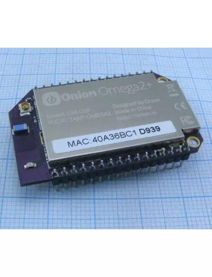 МИКРОКОМПЬЮТЕР Onion Omega 2 Plus  процессор MT7688/ ОС Lede Linux/ 580МГц MIPS/RAM 128МБ/Flash 32МБ/ USB2.0, UART, I2C, SPI/Wi-Fi 2.4ГГц b/g/n/12 GPIO контактов/microSD/рабоч.напр.- 3.3В (-3603-) - Товары без категории - Радиомир Саратов