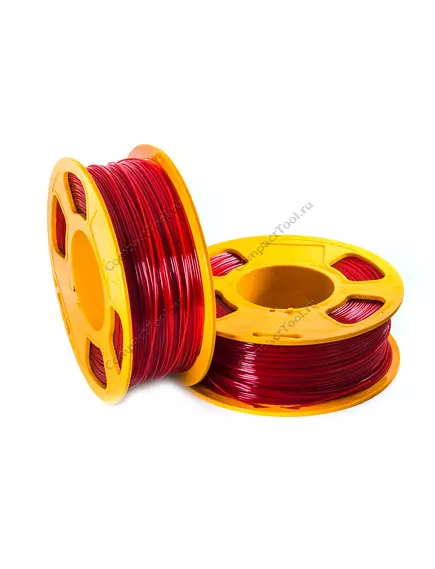 Материал для печати для 3D принтера Филамент Geek Filament PETG. Ruby Transparent / Красный / 1.75 мм 1кг   T плавления в диап. 225°С-235°С ; Предел прочности:31 МПа; удлинение при разрыве 3.1 %; Твердость по Шору- 77;  упак: 205 х 215 х 75 мм - PETG материал для 3D печати. - Радиомир Саратов