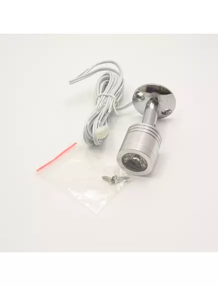 Светодиодный светильник накладной на ножке 1,5w, 1LED, Ø25мм*65мм, DC12V, 4000k, серебро - Ремкомплекты для ремонта и восстановления светильников - Радиомир Саратов