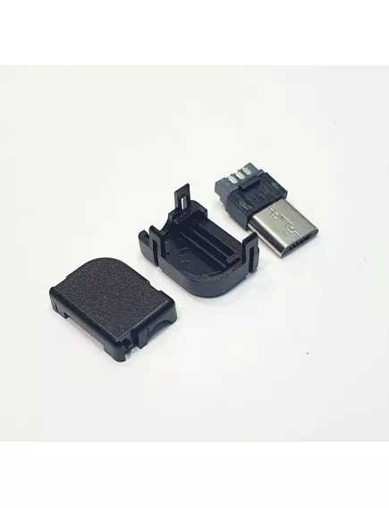 Разъем - штекер microUSB-B (5pin) на кабель; ver.2.0  С корпусом ( Угловой, Черный )     ( инд-48. Micro usb B5-PB, Угл. / штекер Micro USB 5pin MC.21/23 ) -  5pin - Радиомир Саратов