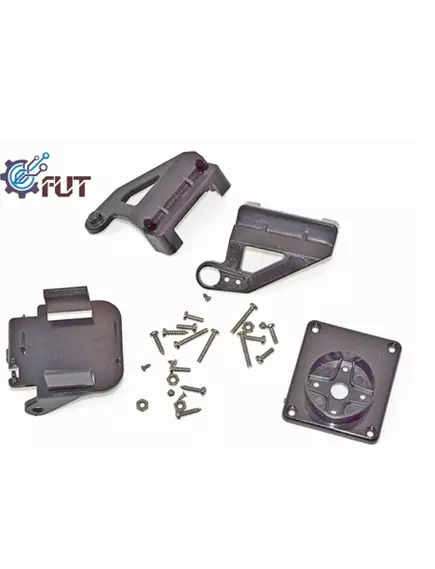 Кронштейн (D1004 / 2-Axis FPV Original Special Nylon PTZ) для поворотной камеры на сервопривод SG90 материал: пластик; цвет:черный; платформа для камеры (28x28мм) - Кронштейны для камер - Радиомир Саратов