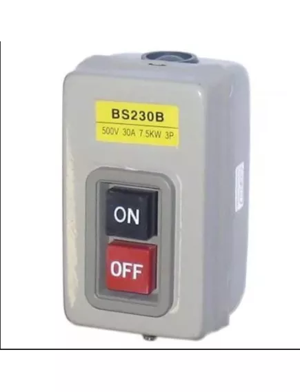 Пост кнопочный BS-230B, ON-OFF с фиксацией, металл кнопочный блок управления, три фазы, 3P, 380/500V AC, 3,7KW, 99х58х50мм - Кнопочные посты - Радиомир Саратов