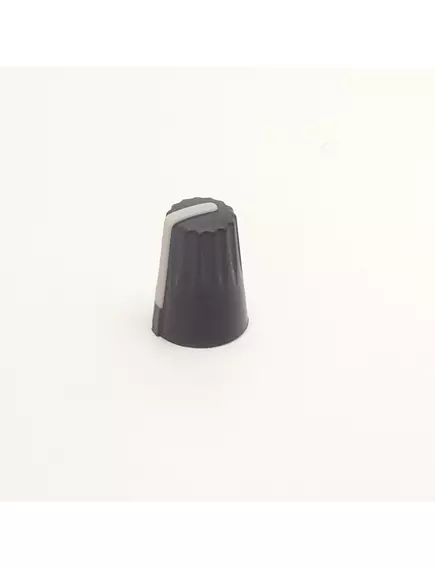 РУЧКА для переменного резистора D14ММ высота 20мм конус, 6мм круг, пластик Черная (Ручка без юбки, белый маркер) - Ручки для переменных резисторов, кнопки для коммутации - Радиомир Саратов