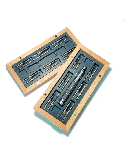 Отвертка  Xiaomi Atuman DUKA X-MINI (24 в 1) с набором бит, в деревянном кейсе, биты из легированной хромированной молибденовой стали, отвертка из кованого алюминия; Прочная магнитная фиксация бит; - Отвертки, наборы отверток - Радиомир Саратов