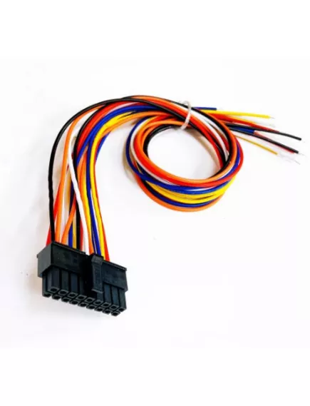 РАЗЪЕМ питания низковольт 18pin MMF-2x9F pitch шаг 3.0мм (Micro-FIT) (штекерный корпус + гнездовые контаты провода 0.3m AWG20=0.5mm2, Корпус 7х28,5х14,5мм с фиксатором) 43025 - Разъемы низковольтные на кабель Micro-FIT-Штекер - Радиомир Саратов