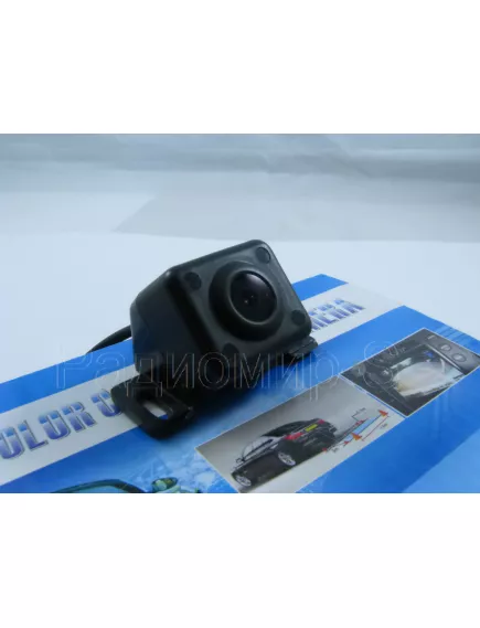 Видеокамера автомобильная E820 (№820) CMOS NTSC 420TVL/130 град/ИК-подсветка (4LED) /0.1 Lux/парков.разметка/заднего вида (зеркальная) корпус-пластик/прямоуг./с креплением/-20°C.+60°C/черная (25х25х20мм) +кабель 5м - Автомобильные Парковочные-Заднего вида-Универсальные - Радиомир Саратов