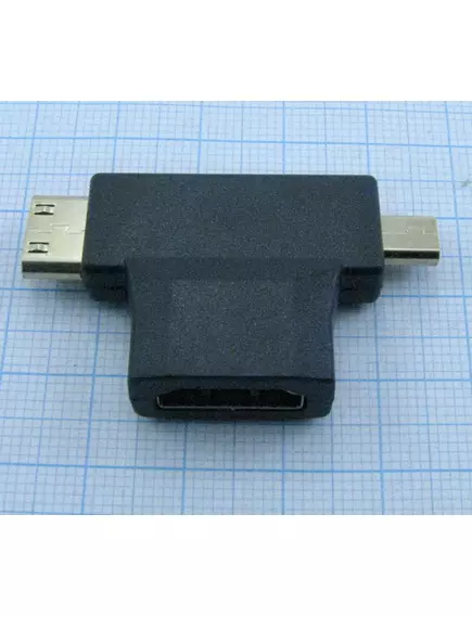 ПЕРЕХОДНИК HDMI ГНЕЗДО на Mini HDMI (штекер) + microHDMI штекер пластик (HDMI F to Mini HDMI + Micro HDMI) - HDMI переходники - Радиомир Саратов