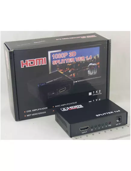 Разветвитель HDMI ver.1.3 1Вход (HDMI) - 4Выхода (HDMI) - Разветвители HDMI (делители сигнала) - Радиомир Саратов