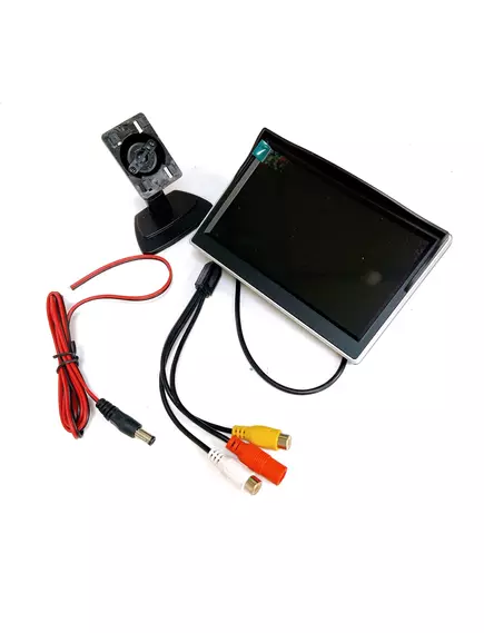 Монитор для автомобильных камер 5" AC-500; TFT-LCD цветной; PAL/NTSC; Пит: 12V; Потребление:3W; Два видеовхода; один кронштейн ( на креплении-ножке 58 х 37 мм. подвижное крепление) - Мониторы для Авто - Радиомир Саратов