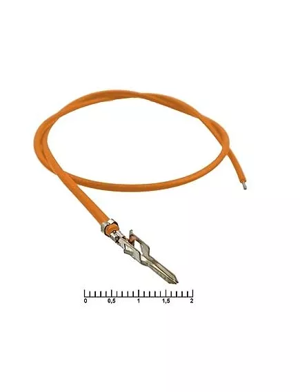 Контакт питания (штекер) на проводе L=30см (MF-M 4,20mm AWG20 0,3m orange) (Оранжевый) (Для разъемов серии MINI-FIT) - низковольтные контакты проводом к MINI-FIT - Радиомир Саратов