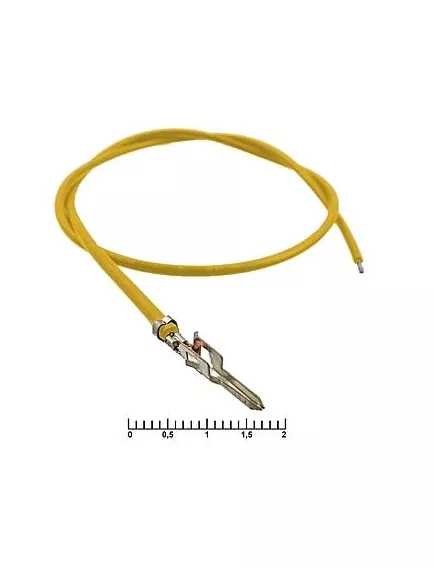 Контакт питания (штекер) на проводе L=30см (MF-M 4,20mm AWG20 0,3m yellow) (Желтый) (Для разъемов серии MINI-FIT) - низковольтные контакты проводом к MINI-FIT - Радиомир Саратов