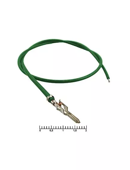 Контакт питания (штекер) на проводе L=30см (MF-M 4,20mm AWG20 0,3m green) (Зеленый) (Для разъемов серии MINI-FIT) - низковольтные контакты проводом к MINI-FIT - Радиомир Саратов