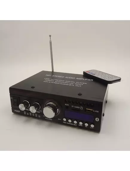 Усилитель звука стерео 2 х20W (FM - 87.5-108 мГц; USB, TF, bluetooth, пульт)   Выход: RMS;  Вход AUX IN - 2*RCA  / 3.5мм ;  выс. част:  10dB ± 10KHz; низкие част.:10dB ± 100KHz; пит:12V/ 5А -5.5мм гнездо; част. диапазон: 20Гц-20кГц; Разделение между канал - Усилители звука - Радиомир Саратов