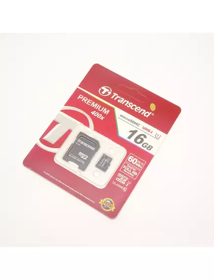 Flash card micro SDHC 16GB (class10) (+адаптер SD) Transcend Premium 400х UHS-I 60 MB/s Тайвань - Карты памяти SD, microSD, USB флешки - Радиомир Саратов