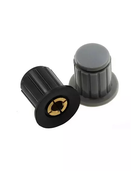 РУЧКА для переменного резистора D12mm KYP16-16-4J Черная - Ручки для переменных резисторов, кнопки для коммутации - Радиомир Саратов