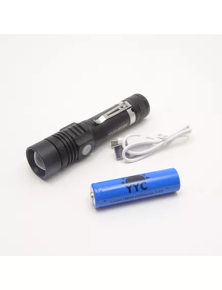 Фонарь светодиодный "BL-518 T6"; ZOOM;зарядка от USB;3 режима свечения; IP-65; аккумулятор 18650/4.2V+ кабель USB/microUSB в комплекте - Ручные св/д фонари - Радиомир Саратов