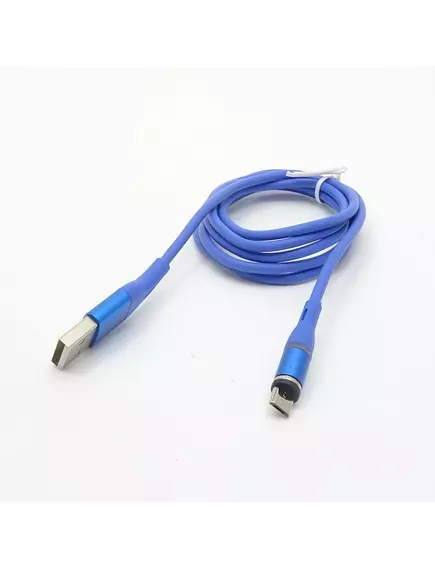 КАБЕЛЬ USB-AM / microUSB (штек.5pin) MRM-360m  магнитный 360 градусов, силиконовый 1,2м;  цв:голубой - USB-AM x microUSB - Радиомир Саратов
