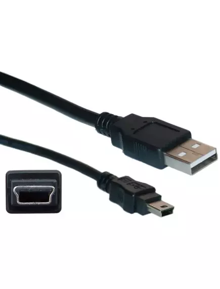 КАБЕЛЬ USB-AM / miniUSB (штек.5pin) ver.2.0 1.3м D-150 с фильтром Черный - USB-AM x miniUSB - Радиомир Саратов